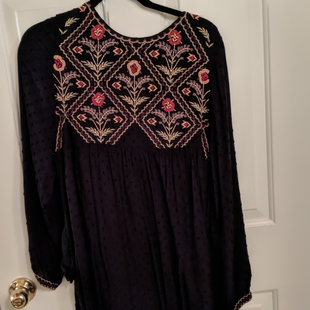 Embroidered pull on dress